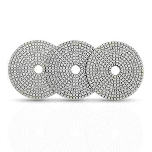 DT-DIATOOL Diamond 3 Step Polishing Pads 4 Inch for Granite Marble Terrazzo(Set of 3 Pieces)