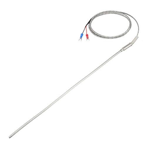 uxcell K Type Thermocouple Temperature Sensor Probe 4x300mm (0 to 800C) 5ft Temperature Controller