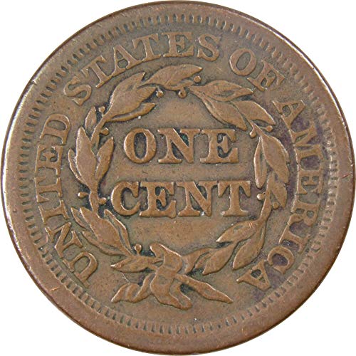 1851 Normal Date Braided Hair Large Cent VG Very Good Copper Penny 1c US Coin