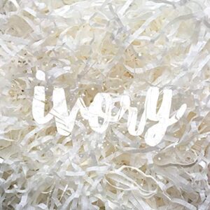 ivory shredded tissue paper shred hamper gift box basket filler fill wedding party christmas decor 200g