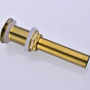 RANDOM Brushed Gold Sink Drain Without Overflow Bathroom Pop Up Drain Faucet Assembly Stopper Vessel Vanity Sink. (Brushed Gold).