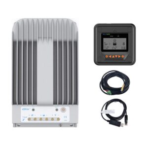 epever mppt solar charge controller 30a 150v pv solar panel controller negative ground w/ mt50 remote meter + temperature sensor pc monitoring cable