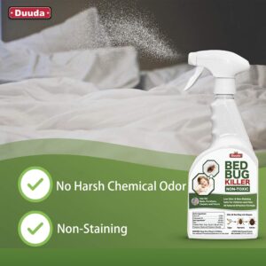 Duuda 22oz Bed Bug Spray, Child & Pet Friendly Bed Bug Kill with Extended Residual Protection, Natural Dust Mite Spray, Non-Toxic Flea Killer