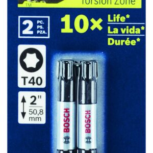 BOSCH ITT402B 10-Pack 2 In. Torx #40 Impact Tough Screwdriving Power Bits