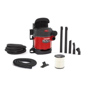 craftsman cmxevbe17925 5 gallon 5.0 peak hp wet/dry wall vac, wall-mounted shop vacuum with attachments