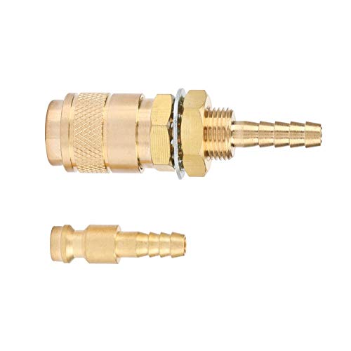 Hilitand M6 Quick Connector Set Quick Water Cooled Gas Adapter Fitting Hose for MIG TIG Welder Torch Fitting for Welding Torch (Gold)