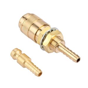Hilitand M6 Quick Connector Set Quick Water Cooled Gas Adapter Fitting Hose for MIG TIG Welder Torch Fitting for Welding Torch (Gold)