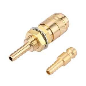 Hilitand M6 Quick Connector Set Quick Water Cooled Gas Adapter Fitting Hose for MIG TIG Welder Torch Fitting for Welding Torch (Gold)