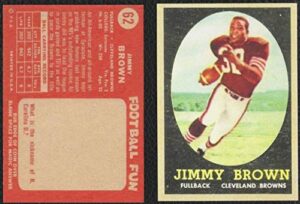 1958 topps #62 jim brown rookie card cleveland browns reprint - football card