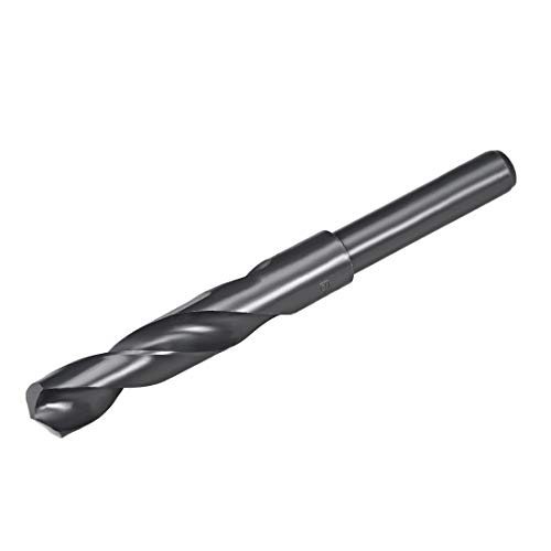 uxcell 16mm Reduced Shank Drill Bit HSS 6542 Black Oxide with 1/2 Inch Straight Shank