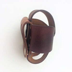 Basket Style Leather Tape Measure Holder by AP Saddlery (Dark Brown)