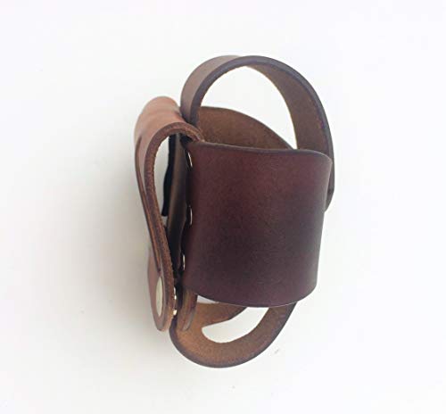 Basket Style Leather Tape Measure Holder by AP Saddlery (Dark Brown)