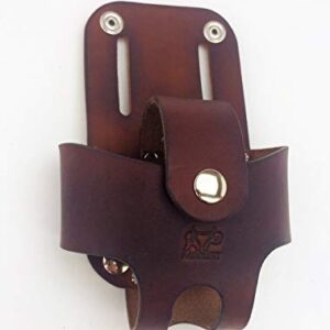 Basket Style Leather Tape Measure Holder by AP Saddlery (Dark Brown)