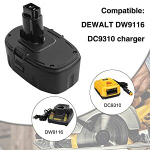 DTK Battery Replacement for Dewalt 18V XRP Ni-Cad Battery DC9096 DC9098 DC9099 DE9039 DE9095 DE9096 DE9098 DW9095 DW9096 DW9098 DE9503 DC9182 18 Volt 6.5Ah Batteries