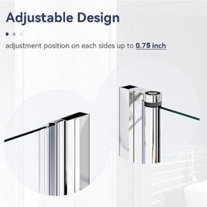 ELEGANT 32 in. W x 72 in. H Pivot Swing Shower Door, 1/4 in.Clear Glass Frameless Shower Door, Chrome Finish