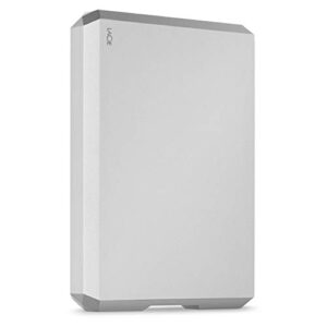 LaCie Mobile Drive, 5 TB , External Hard Drive HDD – Moon Silver, USB-C USB 3.0, With Rescue Services (STHG5000400)