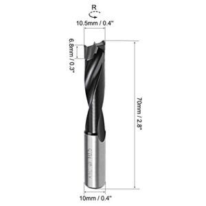 uxcell Brad Point Drill Bits for Wood 10.5mm x 70mm Forward Turning HSS for Woodworking Carpentry Drilling Tool