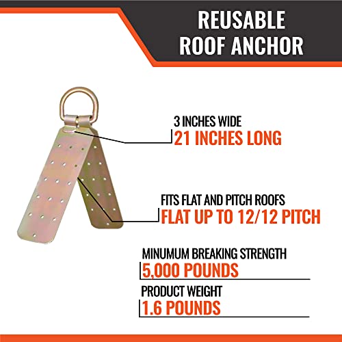 Malta Dynamics Reusable Roof Anchor with Included Fasteners, Easy to Install for Roof Safety, OSHA/ANSI Compliant, Butterfly Anchor Point (1)