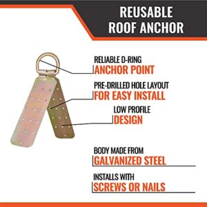 Malta Dynamics Reusable Roof Anchor with Included Fasteners, Easy to Install for Roof Safety, OSHA/ANSI Compliant, Butterfly Anchor Point (1)