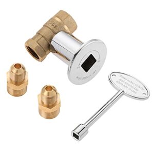 aupoko 1/2-inch straight quarter-turn shut-off valve kit for ng lp gas fire pits, 3-inch key and 3/8 male flare x 1/2 npt fittings x 2, fits for ng lp gas fire pits indoor & outdoor fireplace