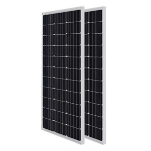 hqst 2pcs 100w 12v 9bb cell monocrystalline solar panel, up to 23% high efficiency module, waterproof for rvs, motorhomes, cabins, marine, boat and any other off grid applications-upgrade version