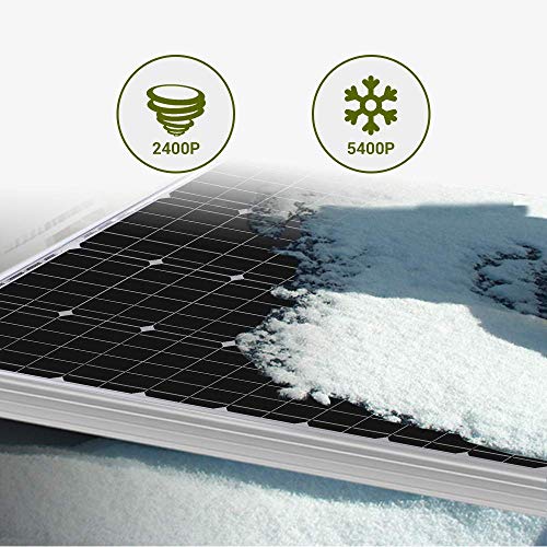 HQST 2pcs 100W 12V 9BB Cell Monocrystalline Solar Panel, Up to 23% High Efficiency Module, Waterproof for RVs, Motorhomes, Cabins, Marine, Boat and Any Other Off Grid Applications-Upgrade Version