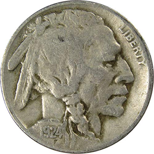 1924 Indian Head Buffalo Nickel 5 Cent Piece VG Very Good 5c US Coin Collectible