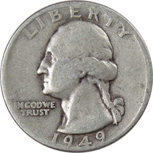 1949 d washington quarter vg very good 90% silver 25c us coin collectible