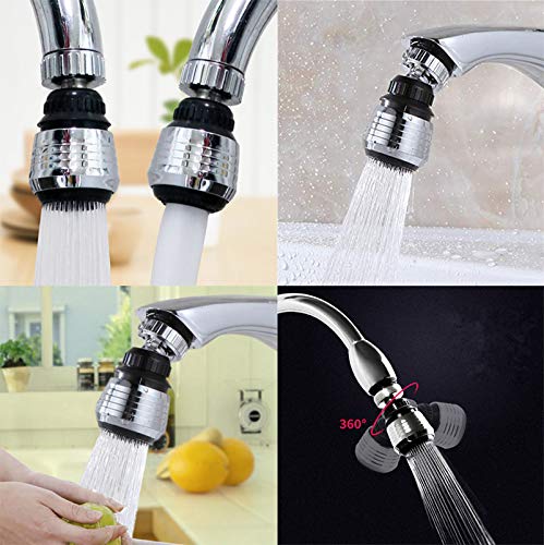 2PCS 360 Degree Swivel Faucet Aerator Deluxe Water Saving Faucet Sprayer Water Saving Bubbler Pressurized Faucet Filter Kitchen Accessories