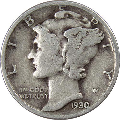 1930 Mercury Dime VG Very Good 90% Silver 10c US Coin Collectible