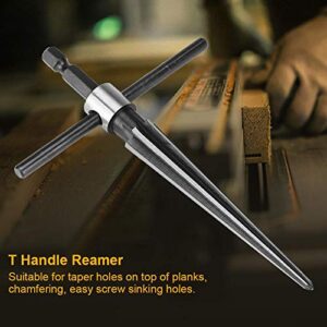 Hand Reamer, Bridge Pin Hole Handheld T Shape Tapered Hex Reamer Handle Drilling Tool 1/8"-1/2" 3-13mm