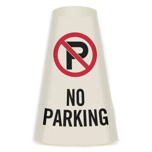 SmartSign “No Parking” Bright Reflective Cone Message Sleeve, [Cone Not Included]