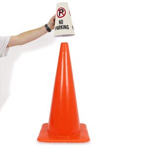 SmartSign “No Parking” Bright Reflective Cone Message Sleeve, [Cone Not Included]