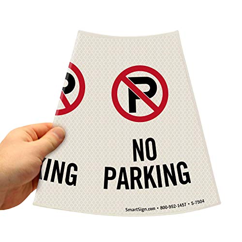 SmartSign “No Parking” Bright Reflective Cone Message Sleeve, [Cone Not Included]