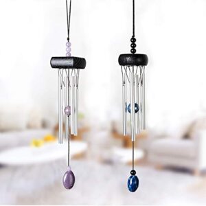 wind chimes, creative design 2 pack beautiful garden chimes, portable metal wind chimes for home garden decoration, small size