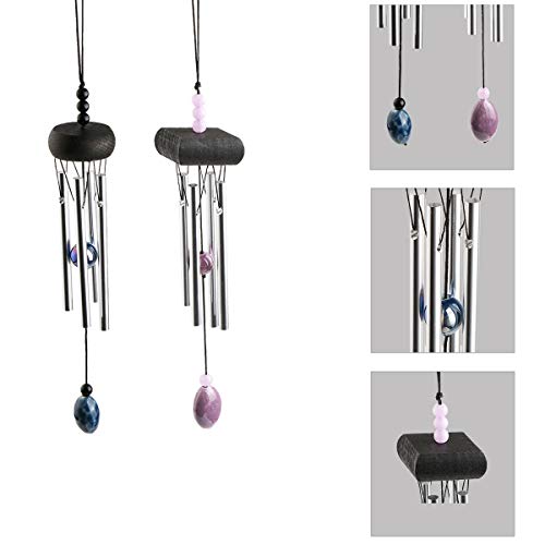 Wind Chimes, Creative Design 2 Pack Beautiful Garden Chimes, Portable Metal Wind Chimes for Home Garden Decoration, Small Size