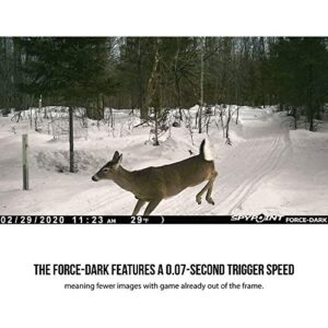 SPYPOINT Force-Dark Trail Camera 42 LED Infrared Flash Game Camera with 80-foot Flash and 110-foot Detection Range 12MP 0.07-second Trigger Speed