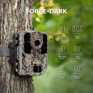 SPYPOINT Force-Dark Trail Camera 42 LED Infrared Flash Game Camera with 80-foot Flash and 110-foot Detection Range 12MP 0.07-second Trigger Speed