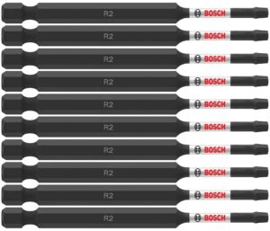 bosch itsq235b 10-pack 3-1/2 in. square #2 impact tough screwdriving power bits