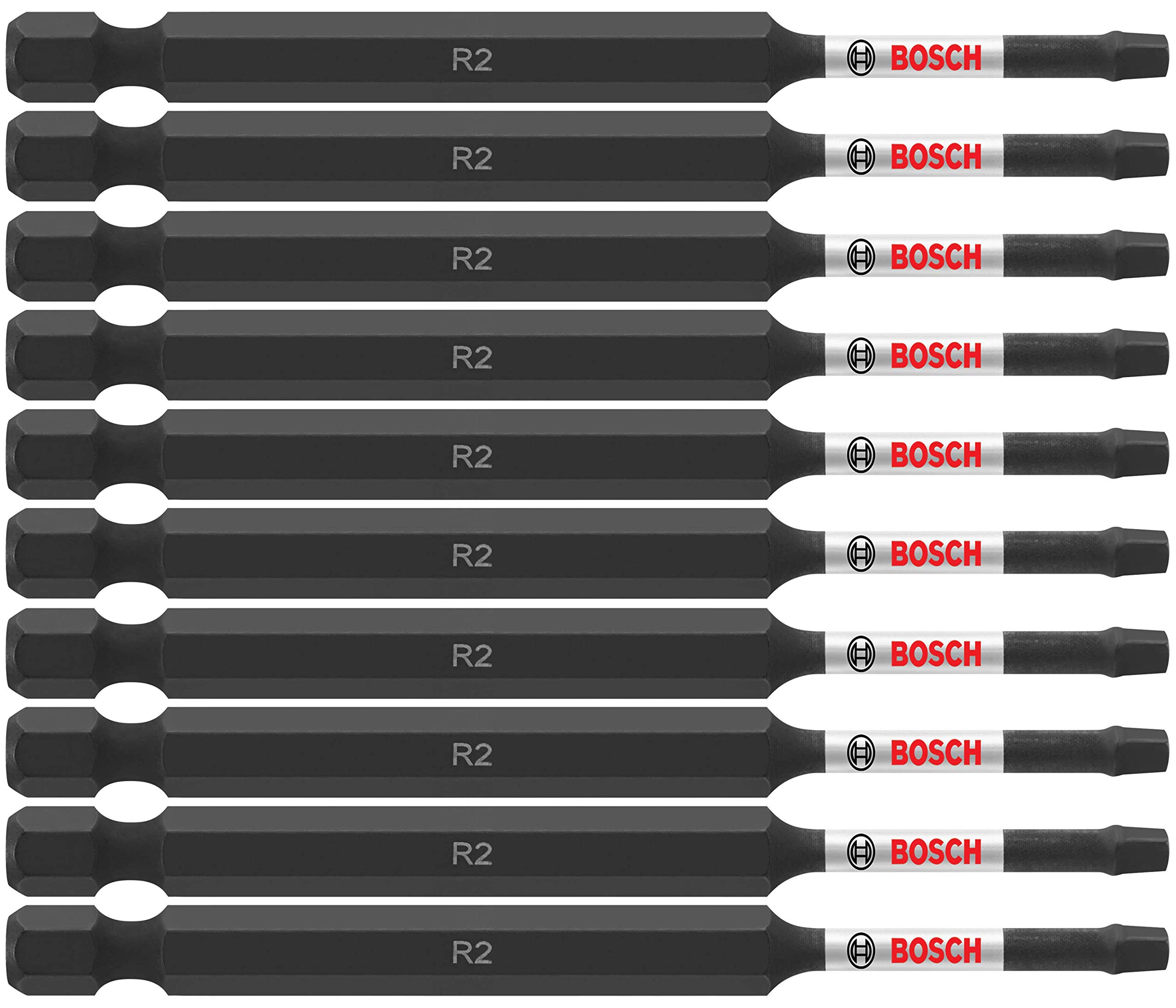 BOSCH ITSQ235B 10-Pack 3-1/2 In. Square #2 Impact Tough Screwdriving Power Bits