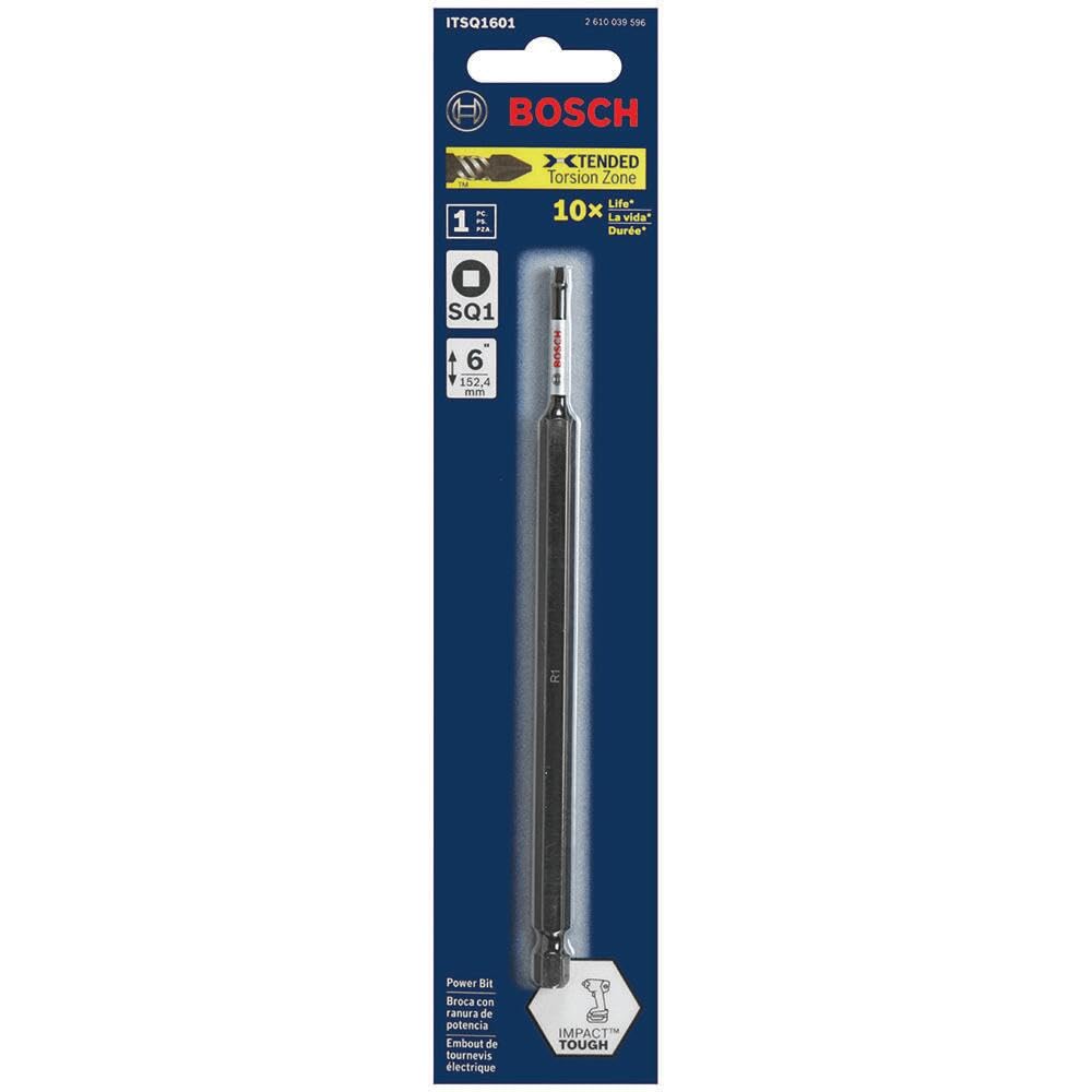 BOSCH ITSQ16B 10-Pack 6 In. Square #1 Impact Tough Screwdriving Power Bits