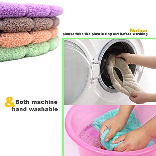 4 Pcs Soft Toilet Seat Cover Pad Thicker Washable Cloth Different Colors