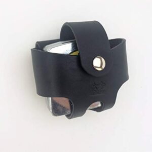 Basket Style Leather Tape Measure Holder by AP Saddlery (Black)