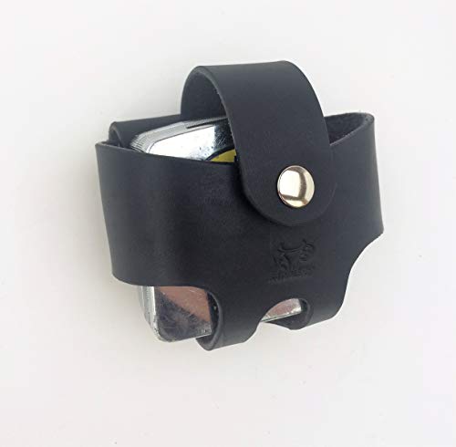 Basket Style Leather Tape Measure Holder by AP Saddlery (Black)