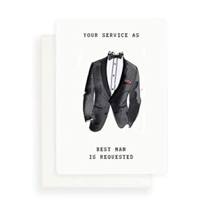 Best Man Invitation Proposal Card, Mens Tuxedo Invitation Note, Wedding Cards for Best Man, Will you be my Best Man Card