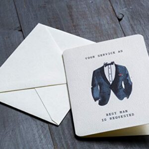 Best Man Invitation Proposal Card, Mens Tuxedo Invitation Note, Wedding Cards for Best Man, Will you be my Best Man Card