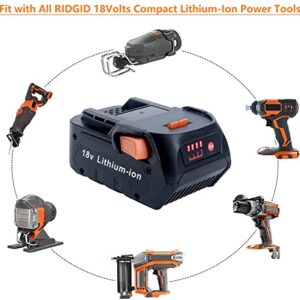 Epowon 18 Volt 6.0Ah Lithium Ion Compact Battery Compatible with RIDGID 18V Drill R840087 R840083 R840084 R840086 AC840085 AC840087P