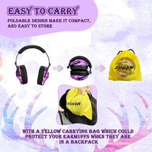 ZOHAN EM030 Kids Ear Protection Safety Ear Muffs for Concerts, Fireworks, Air Shows, Upgraded Adjustable Noise Reduction Hearing Protectors for Children Have Sensory Issues - Nebula Print