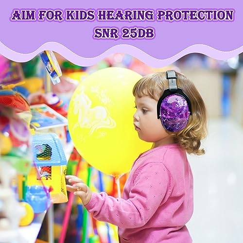 ZOHAN EM030 Kids Ear Protection Safety Ear Muffs for Concerts, Fireworks, Air Shows, Upgraded Adjustable Noise Reduction Hearing Protectors for Children Have Sensory Issues - Nebula Print