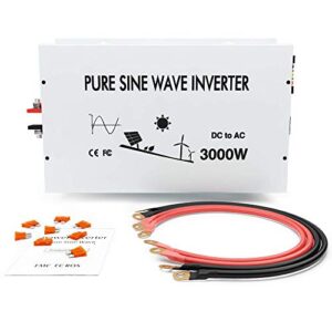 wzrelb 3000w 24v pure sine wave solar power inverter dc to 110v ac converter (rbp300024w)